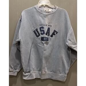 Dover AFB USAF Sweatshirt Gray With blue Lettering mens xlarge